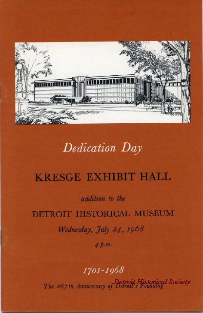 Booklet for opening of Kresge Exhibit Hall, 1968 - 2013.048.636