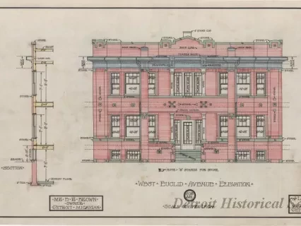 Drawing, Architectural - West Euclid Avenue Elevation