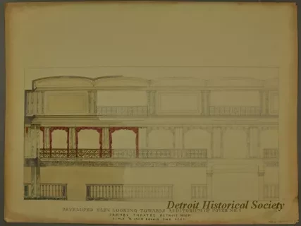 Elevation - Developed Elev. Looking Towards Auditorium of Foyer No. 1