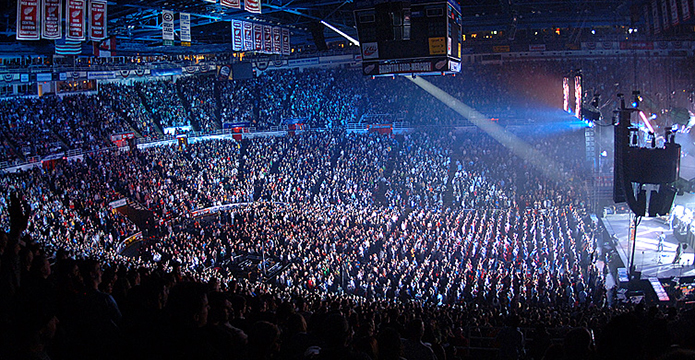 Joe Louis Arena, Detroit, Aerial of The Joe Louis Arena wit…