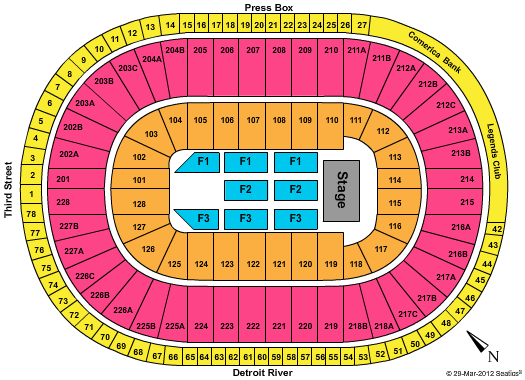 Joe Louis Arena Seating Chart Joe Louis Arena Detroit Michigan